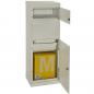Mobile Preview: Mefa Etna 772 Grauweiß RAL 9002 Paketbriefkasten Entnahme hinten mit Namensschild